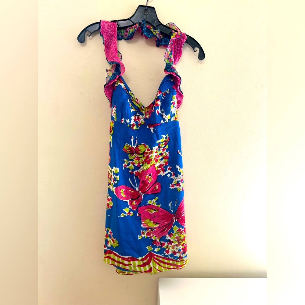 Vintage Nanette Lepore sweet Floral Blue and Pink dress